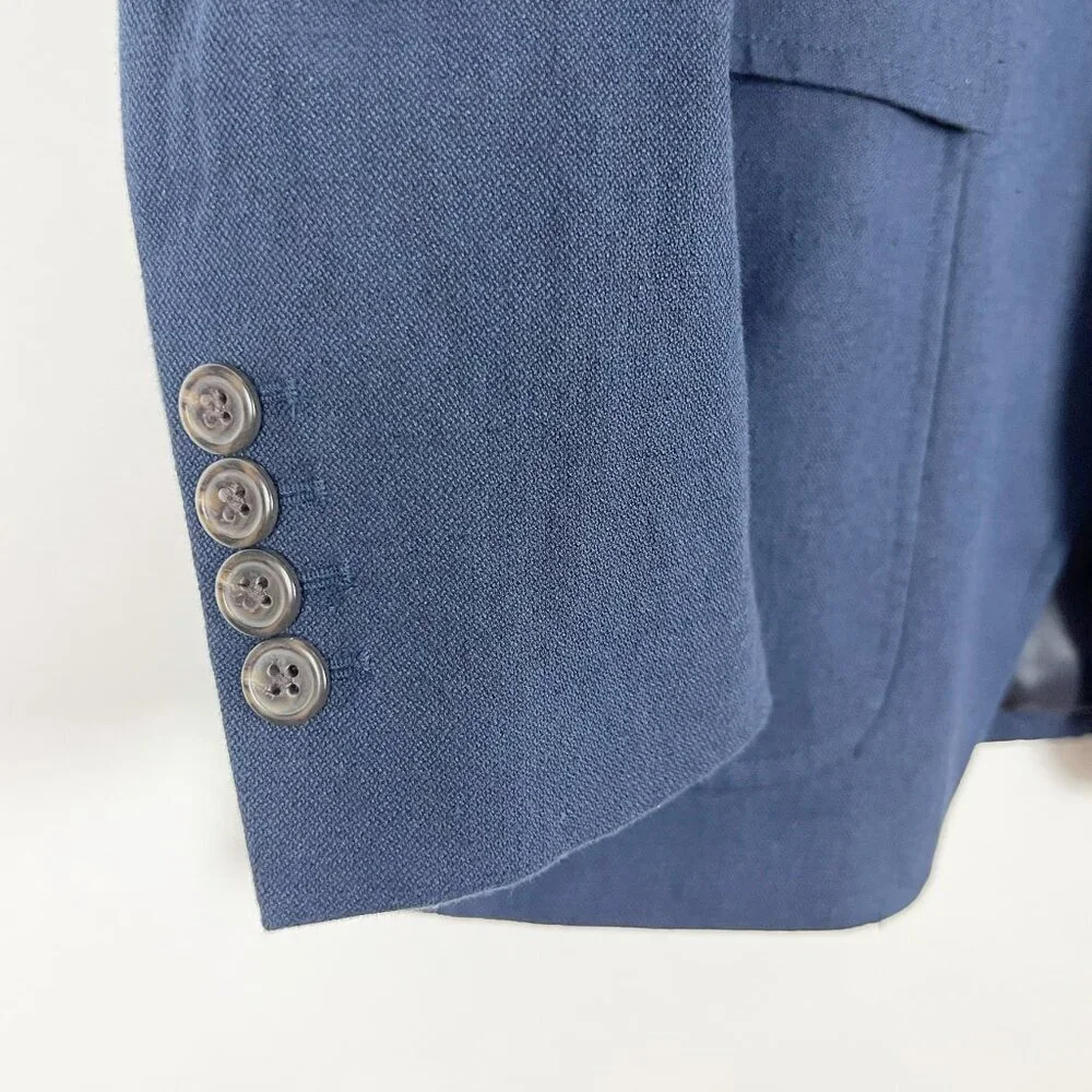 NWT Polo Ralph Lauren Linen Blazer Mens Size 40R Navy Blue Modern Fit Sport Coat